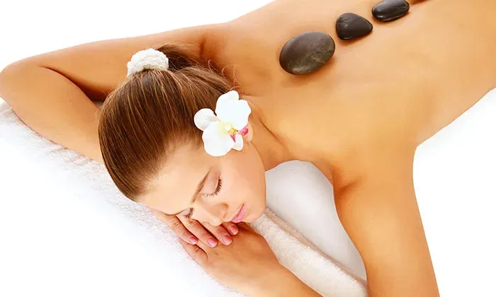45-Minute full body massage with hot stones including foot massage