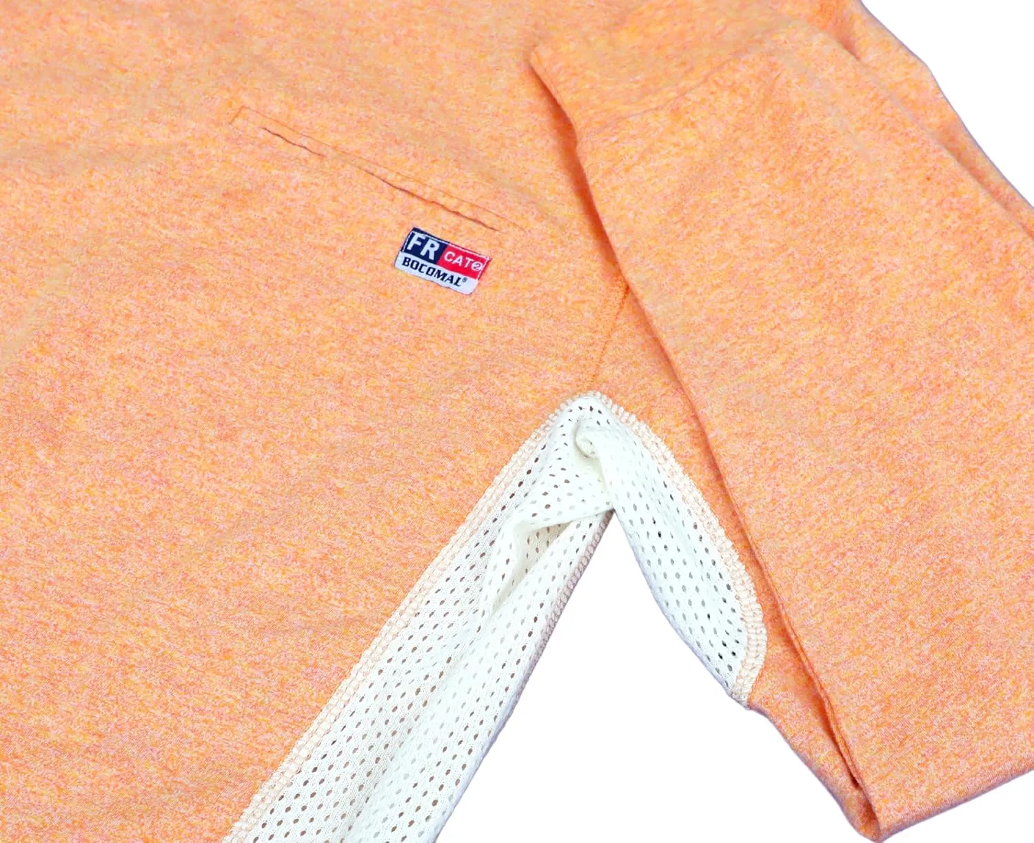 BOCOMAL FR Shirts for Summer Breathable Vented Design 6oz Heather Jersey Flame Resistant Long Sleeve Crew T Shirt