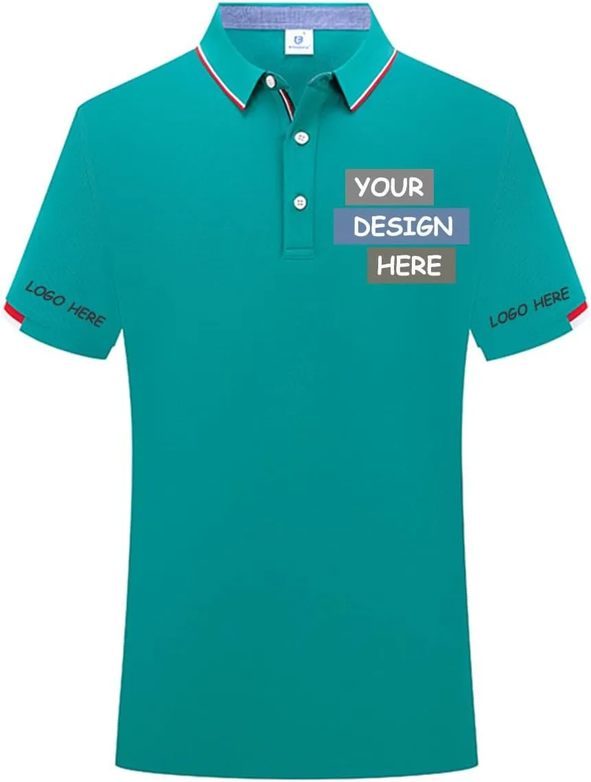 Custom Polo Shirts Design Your Own Personalized Golf Shirt with Logo/Text/Image for Men/Women
