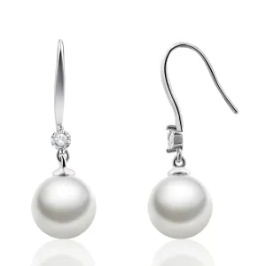 Dangle Pearl Earrings for Women Sterling Silver Earrings Large Pearl earrings Hypoallergenic Pearl Drop Earrings for Women Trendy