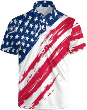 Golf Shirts for Men Funny Polo Short Sleeve Performance Moisture Wicking Quick Dry Mens Hawaiian Polo Shirt