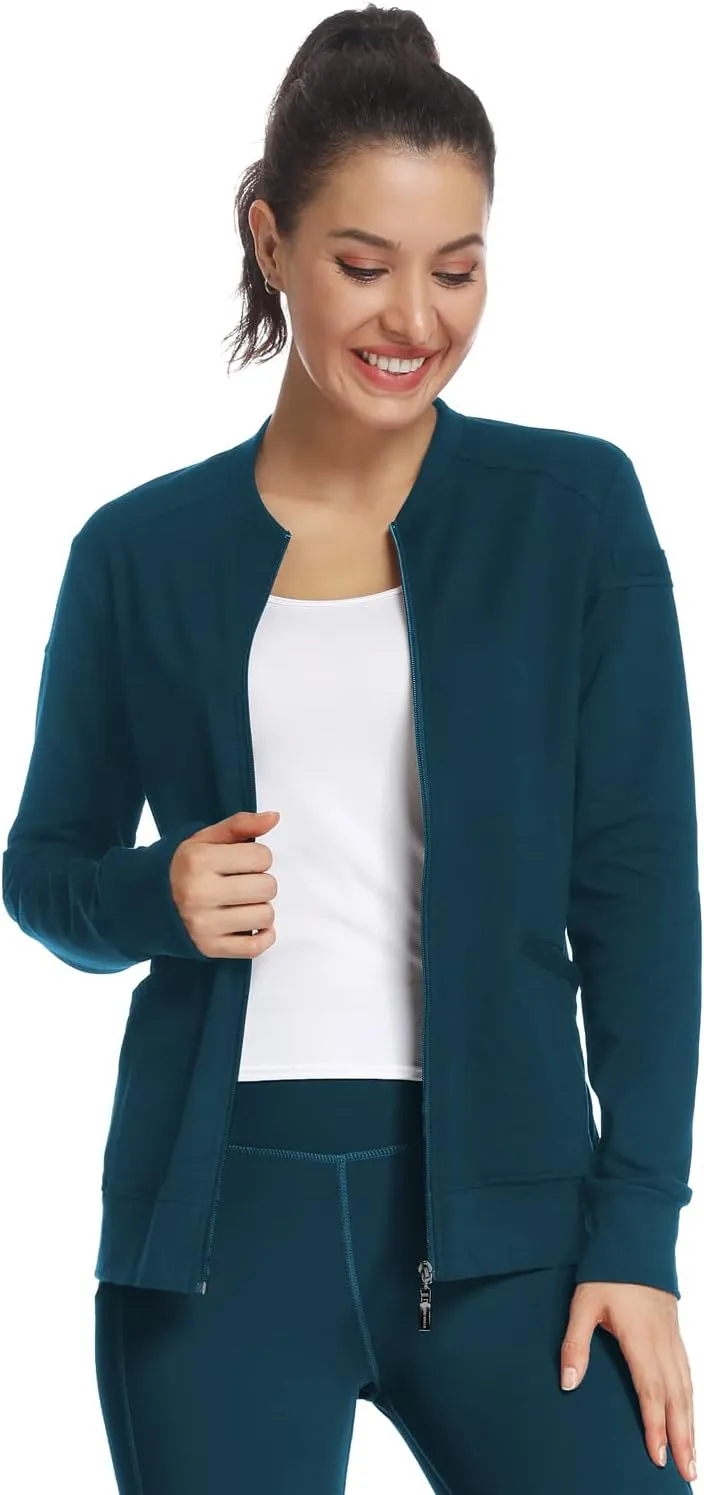 JEYONG Women's Zip Front Warm-Up Jacket