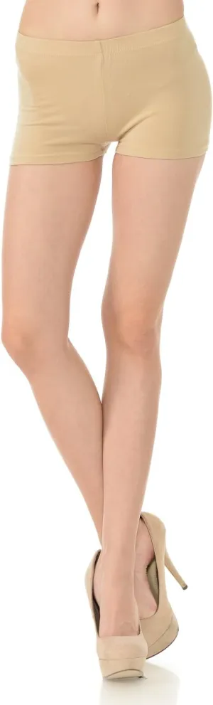JJJ Women's Cotton Hot Pants Booty Shorts, Low-Rise/High Waist Leggings - Made in USA