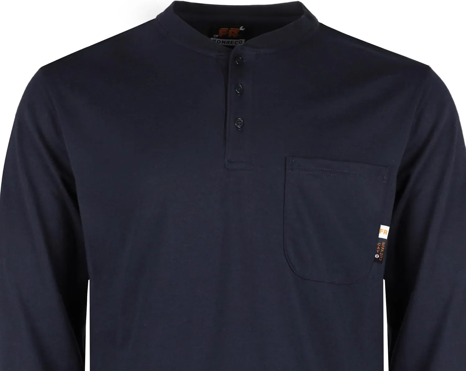 KONRECO FR Shirts for Men Flame Resistant/Fire Retardant CAT2 7oz Cotton Two Tone & Henley Shirt