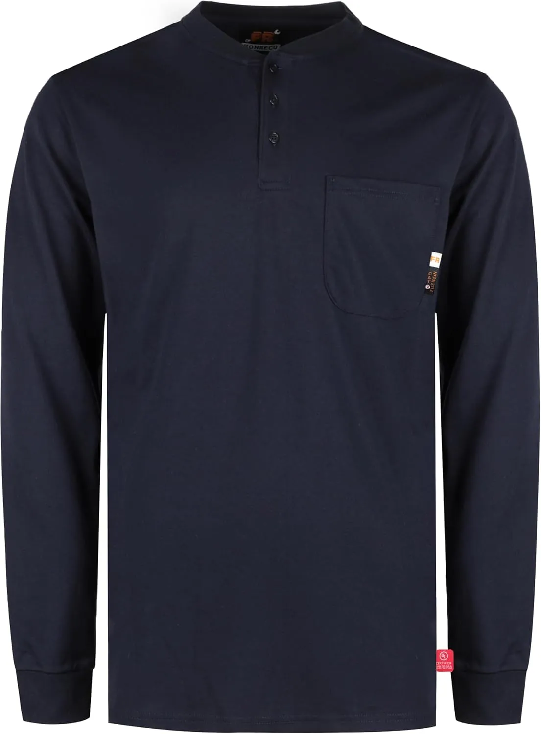 KONRECO FR Shirts for Men Flame Resistant/Fire Retardant CAT2 7oz Cotton Two Tone & Henley Shirt