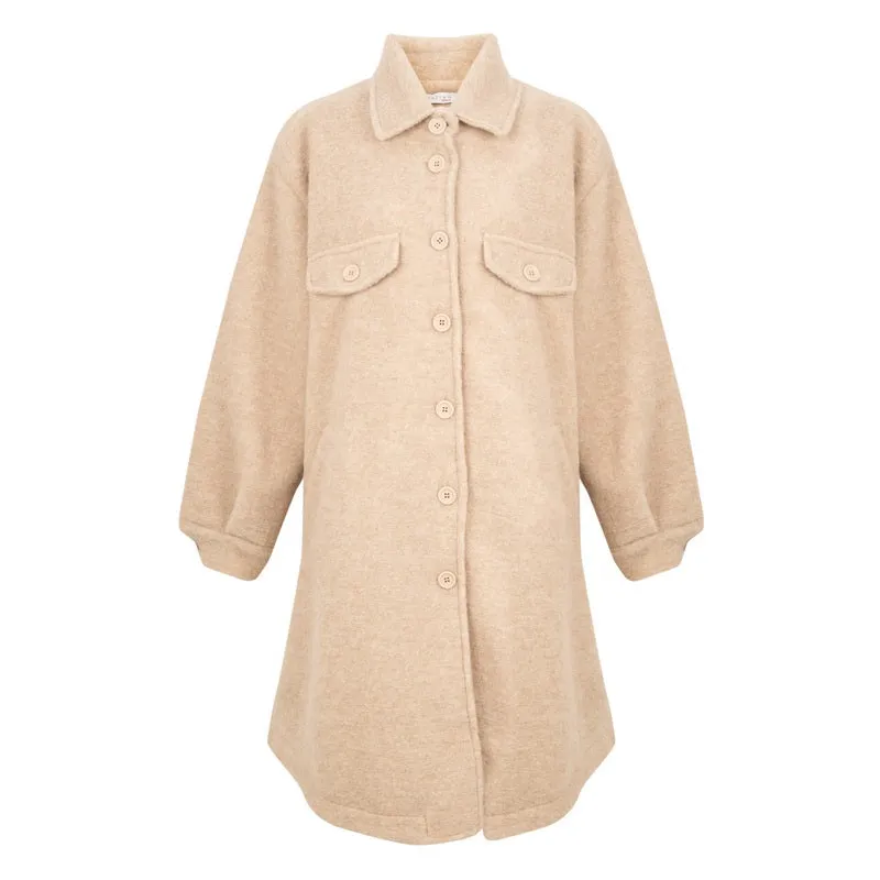 Lucerne Boiled Wool Coat in Beige