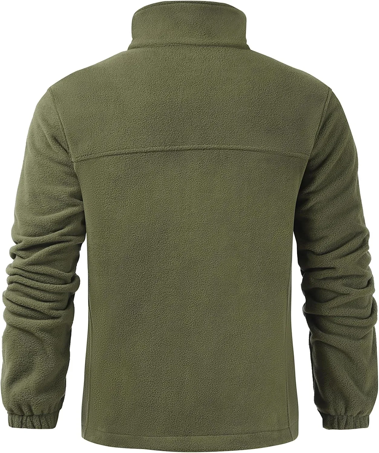 Men's Casual Outdoor Fleece Zip Jacket Long Sleeve Warm Winter Coat for Men with Zip Pocket