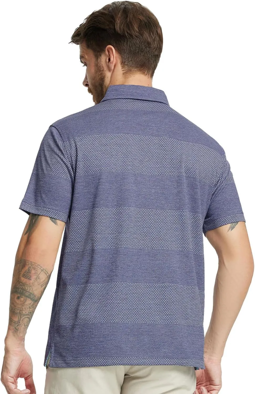 Rouen Golf Shirts for Men Dry Fit Short Sleeve Performance Moisture Wicking Casual Texture Heather Jacquard Mens Polo Shirts