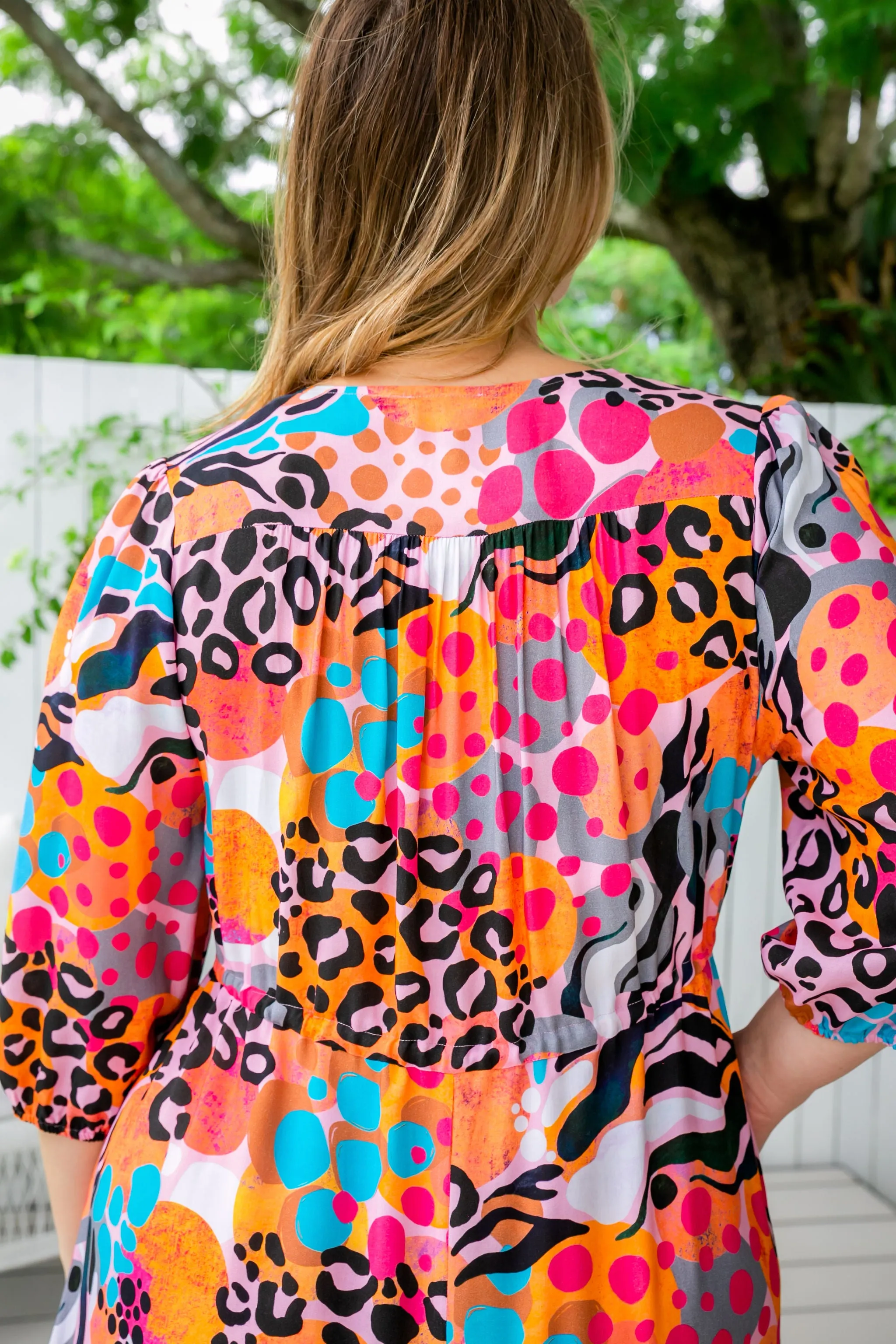 Teagan Maxi Dress in Kasey Rainbow Winter Fierce
