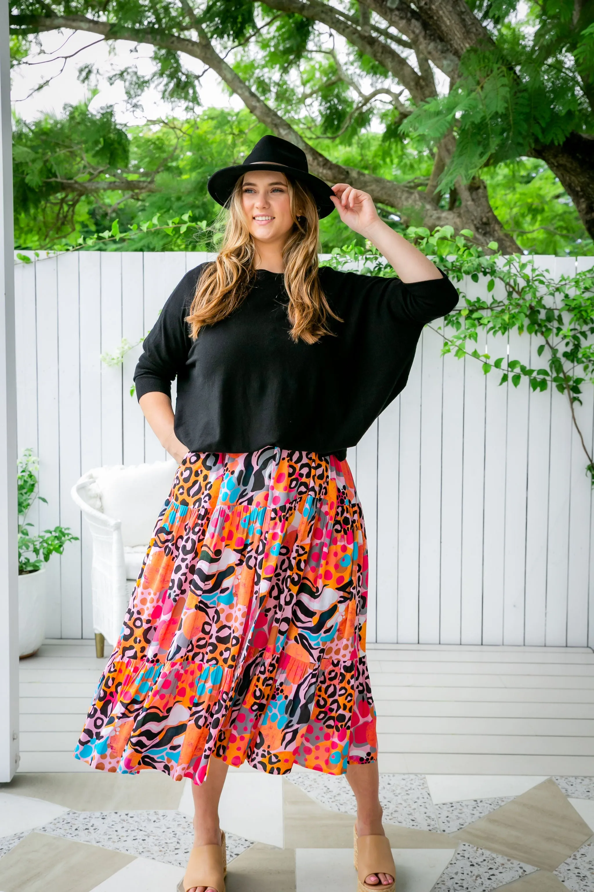 Teagan Maxi Dress in Kasey Rainbow Winter Fierce